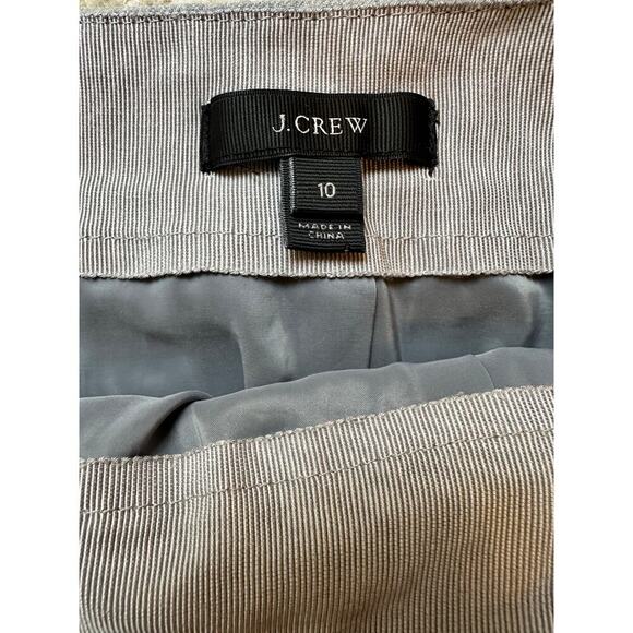 J. Crew Preppy Wool Blend Scalloped Pencil Mini Skirt Grey Stretch Size 10 - Picture 3 of 6